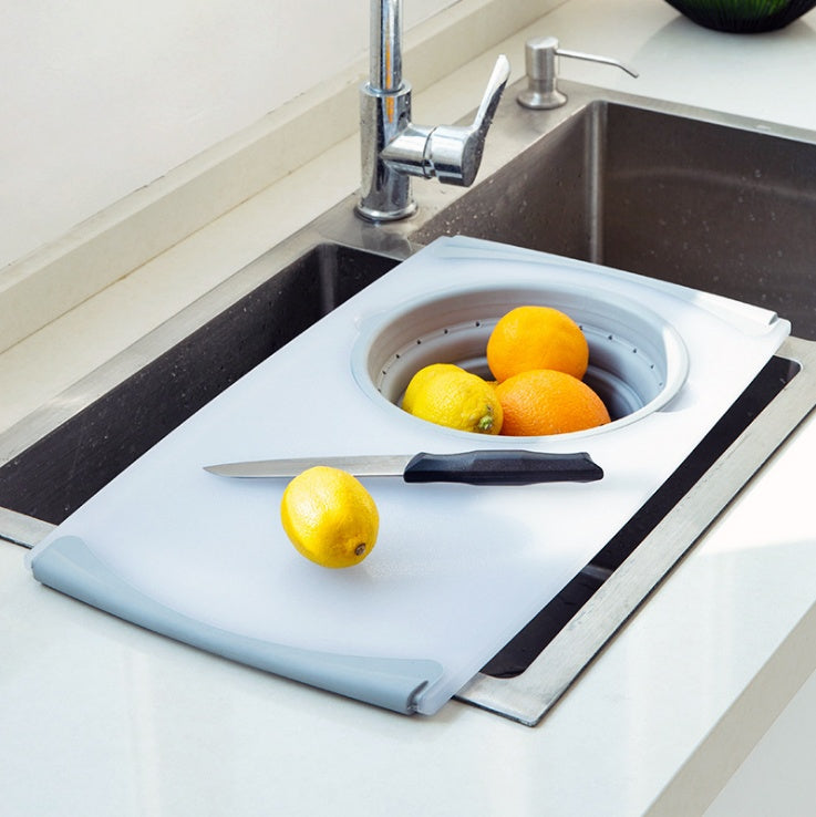3-in-1 Folding Chopping Board with Detachable Drain Basket