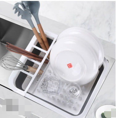 Folding Kitchen Dish Drainer & Storage Rack
