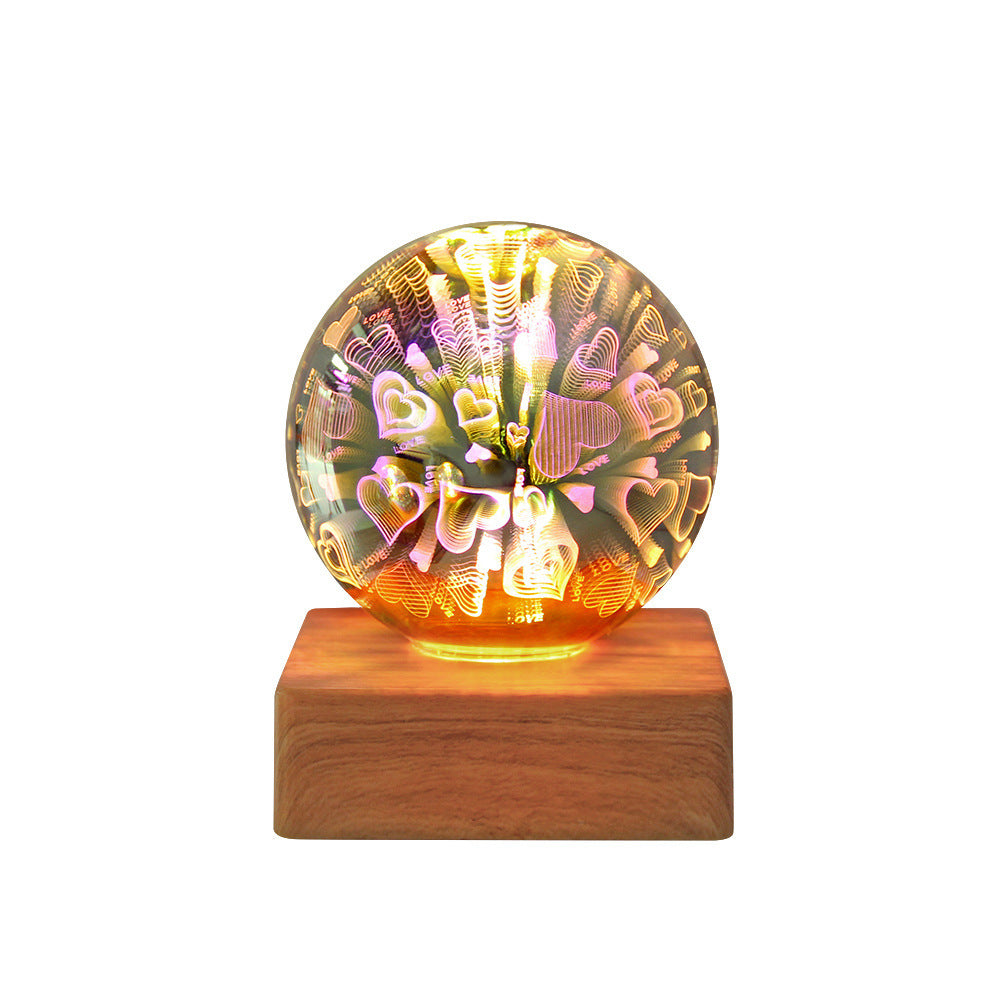 Romantic Fireworks LED Nightlight USB Bedside Lamp