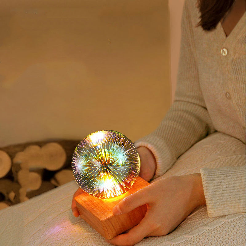 Romantic Fireworks LED Nightlight USB Bedside Lamp