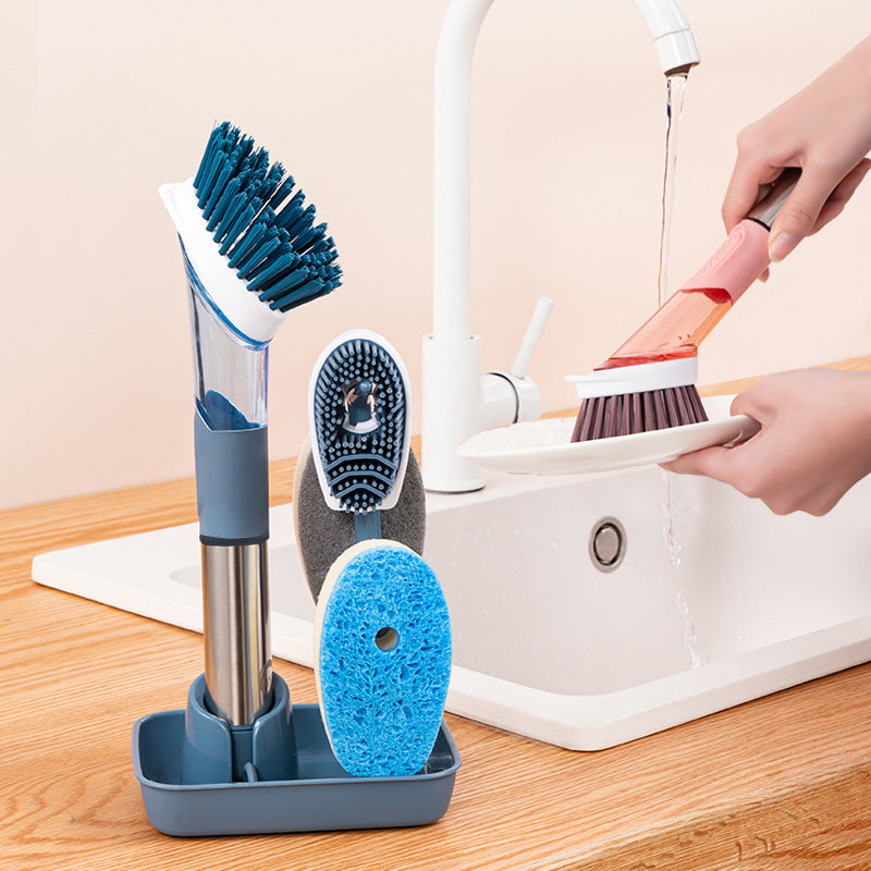 Multifunctional Long Handle Dish Brush with Oily Sponge