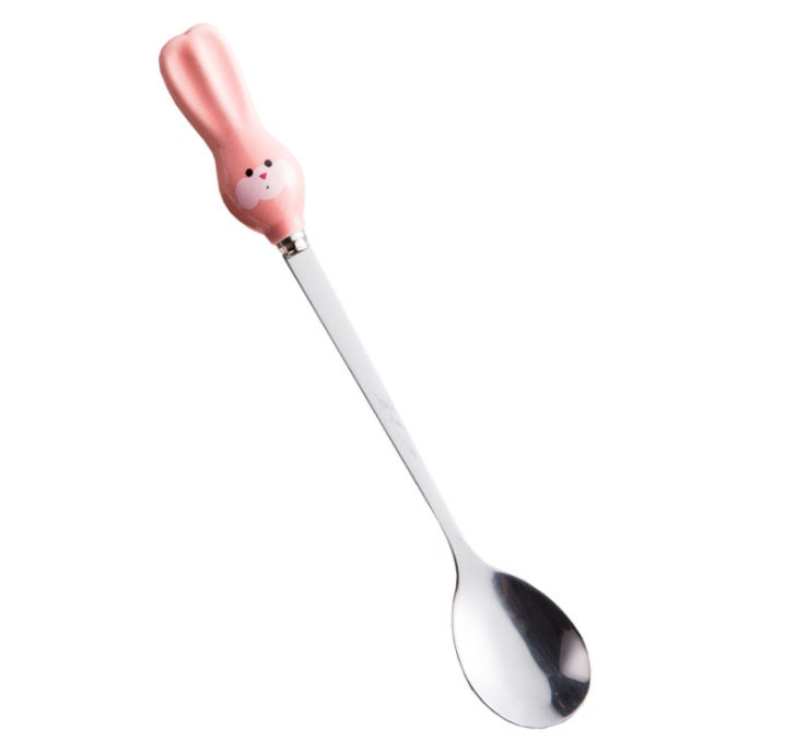 Cute cartoon stirring spoons