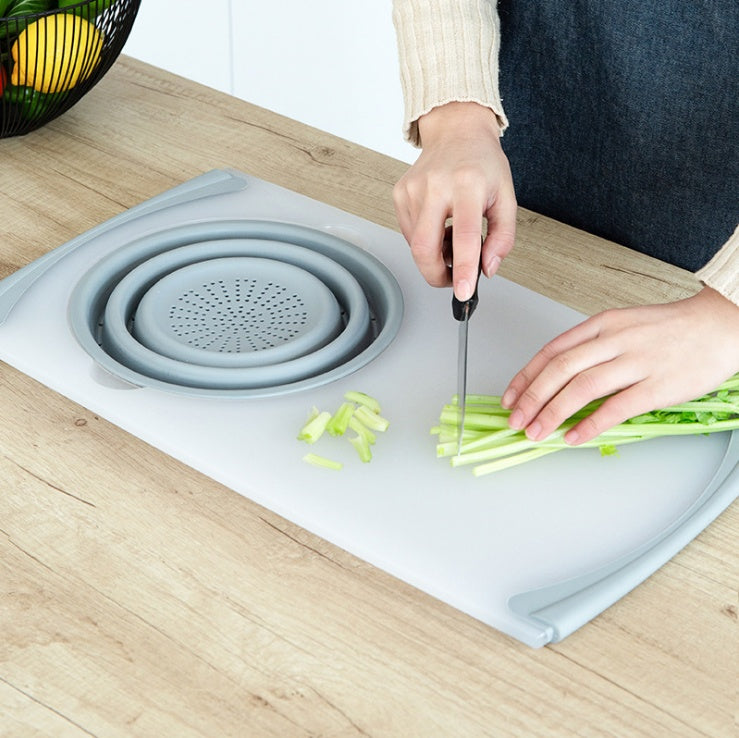 3-in-1 Folding Chopping Board with Detachable Drain Basket