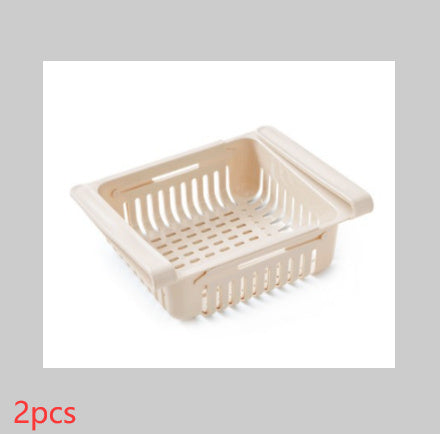 Telescopic Refrigerator Storage Basket and Freshness Preservation Rack