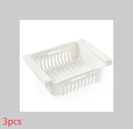 Telescopic Refrigerator Storage Basket and Freshness Preservation Rack