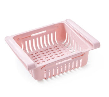 Telescopic Refrigerator Storage Basket and Freshness Preservation Rack