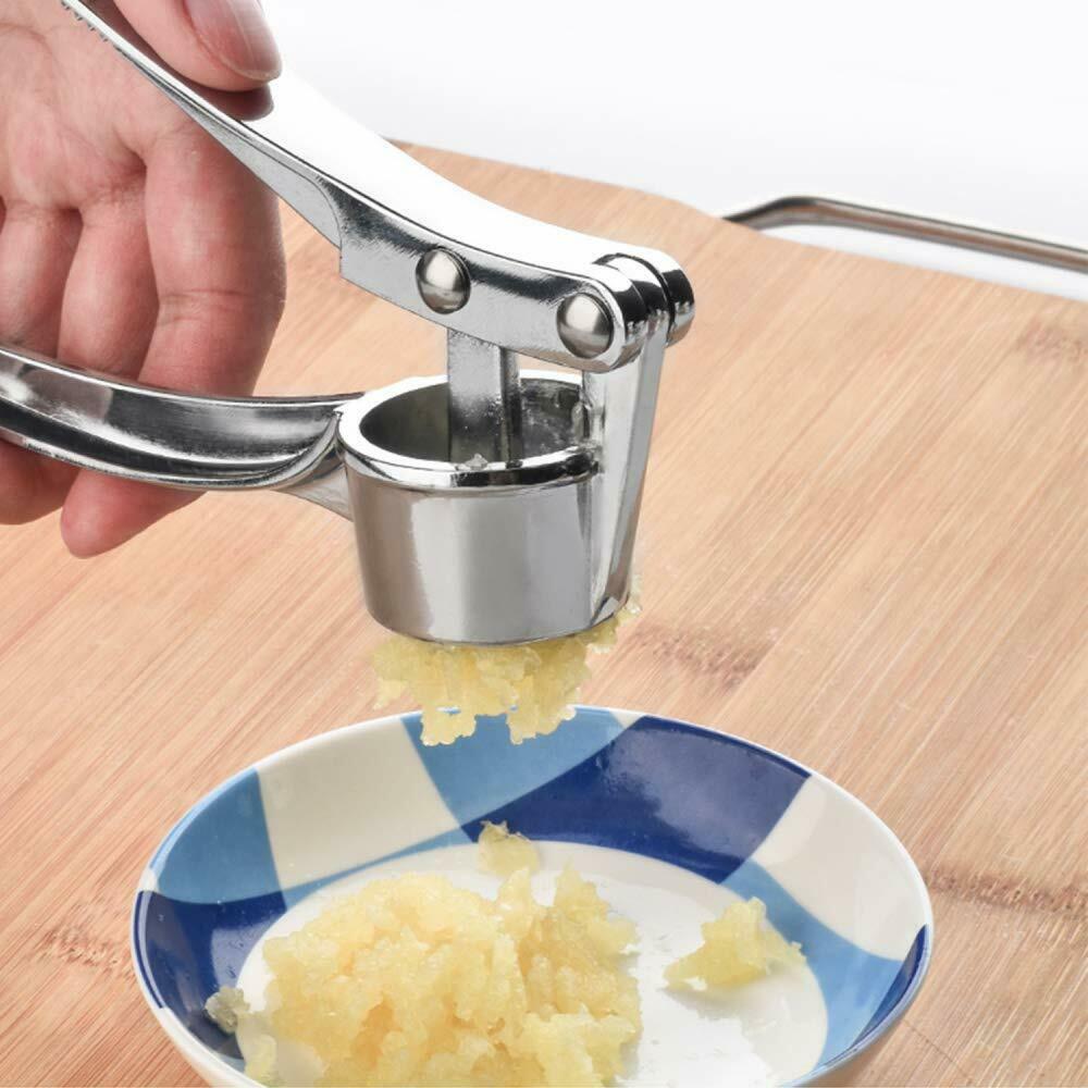 Stainless Steel Garlic Press, Crusher, and Peeler