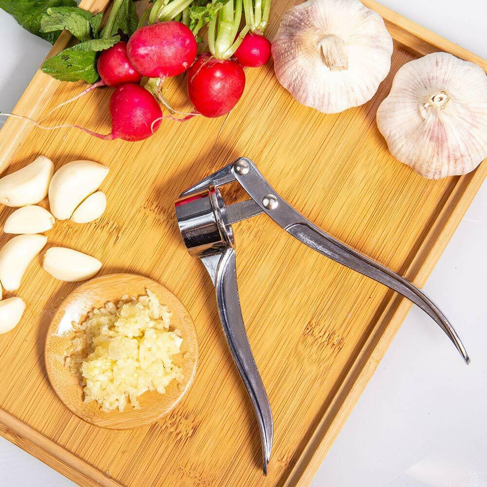 Stainless Steel Garlic Press, Crusher, and Peeler
