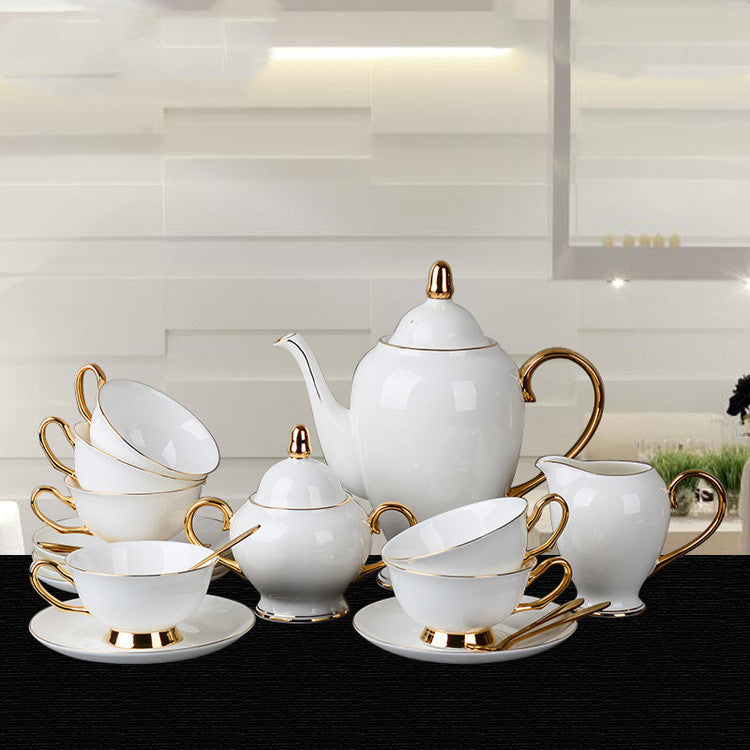 Bone China Gold-Painted Tea Set
