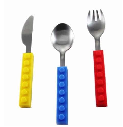 3PCS Kids Travel Cutlery Set with Silicone & Stainless Steel