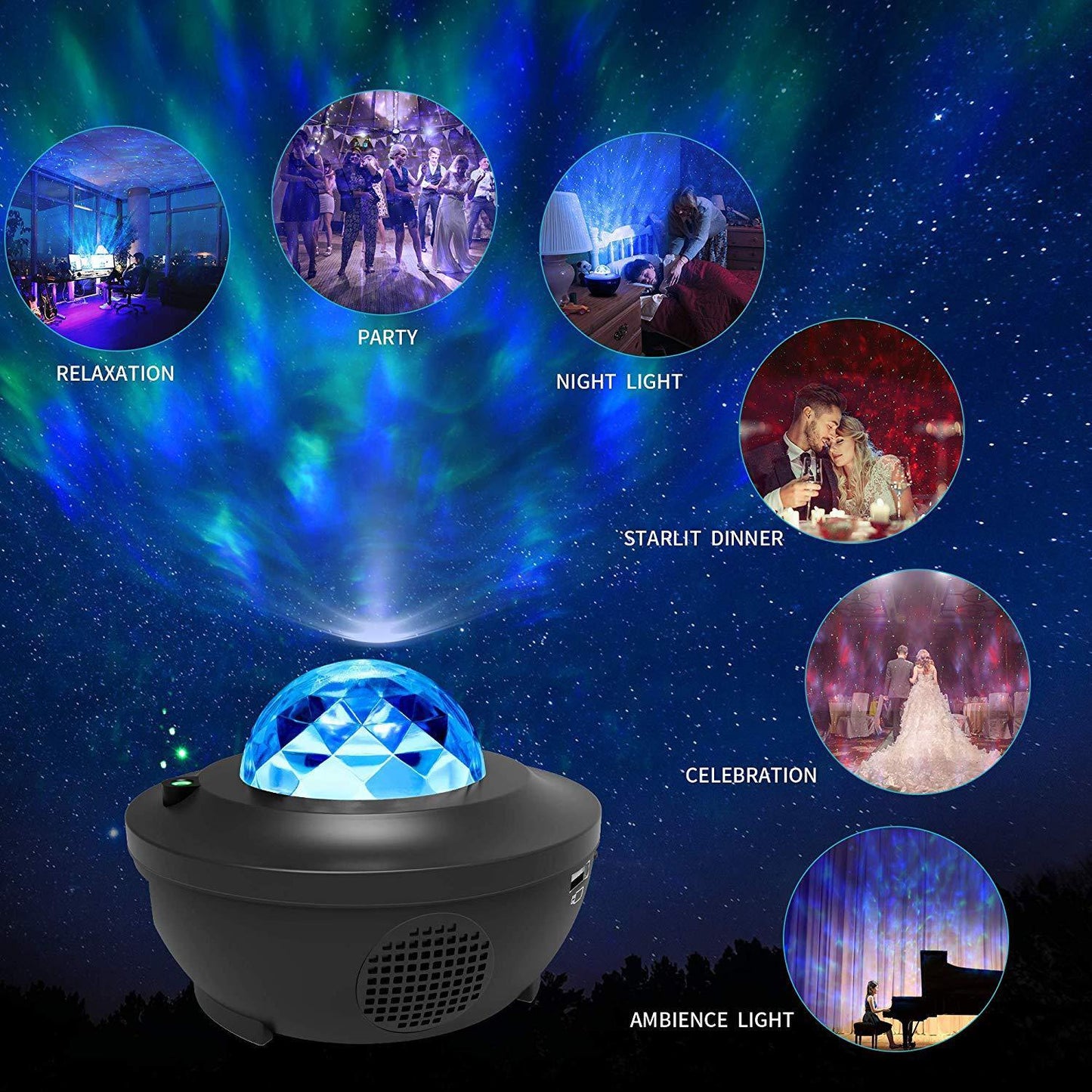 LED Starry Sky Projector Night Light