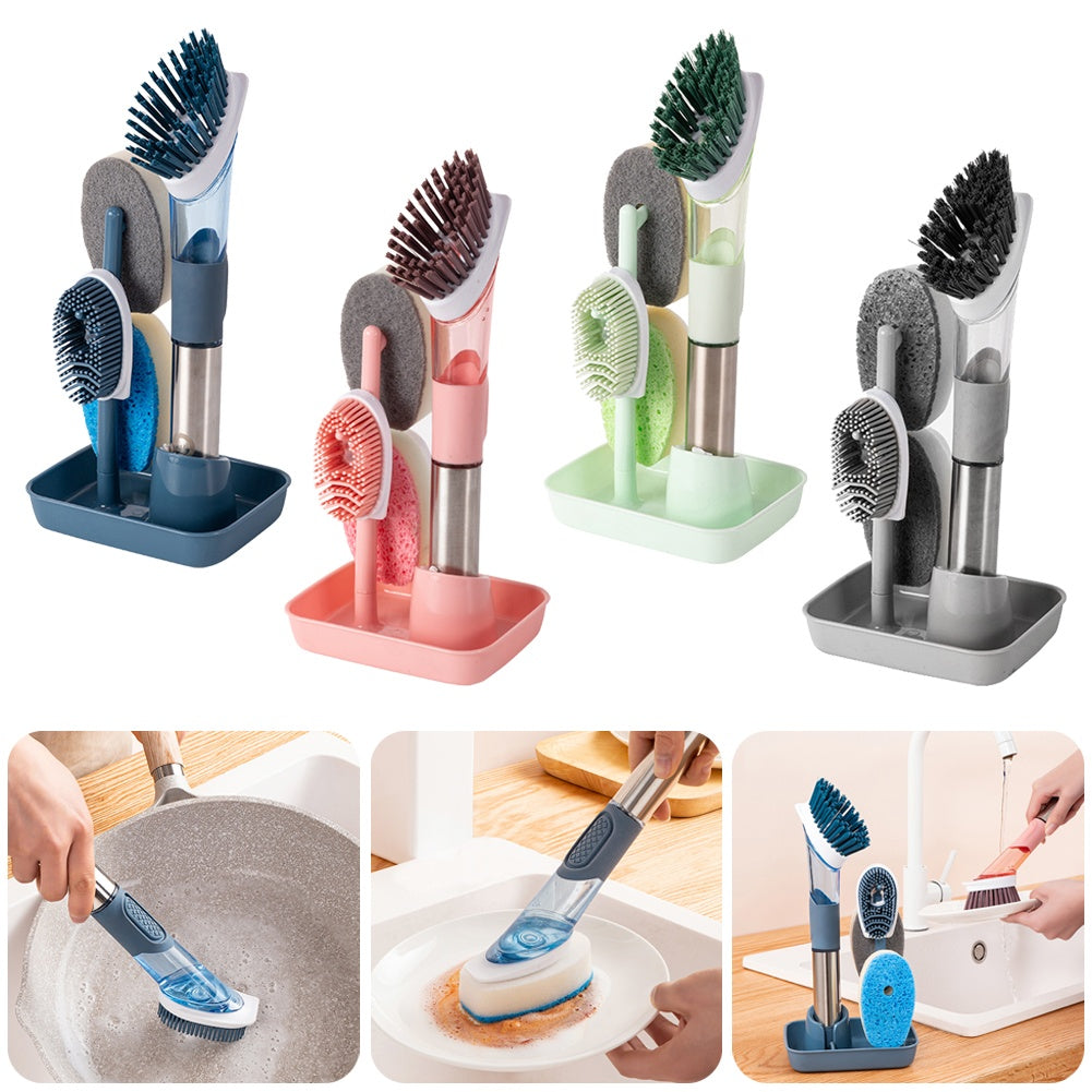 Multifunctional Long Handle Dish Brush with Oily Sponge