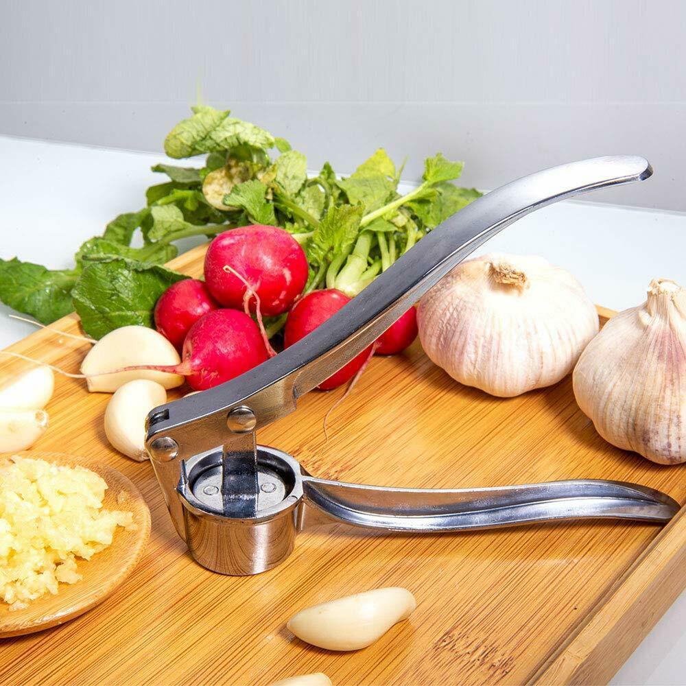 Stainless Steel Garlic Press, Crusher, and Peeler