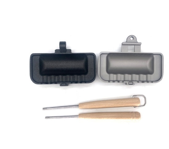 Double side frying pan waffle bread toaster