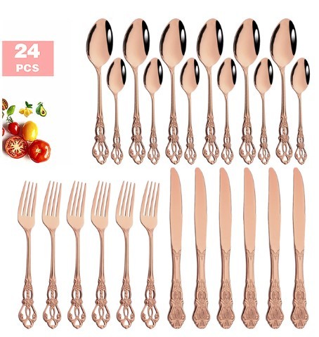 Gold-Plated Stainless Steel Cutlery Set