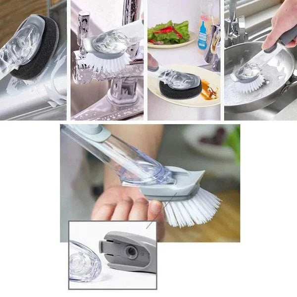 Dispenser dishwasher cleaning brush 2 In 1