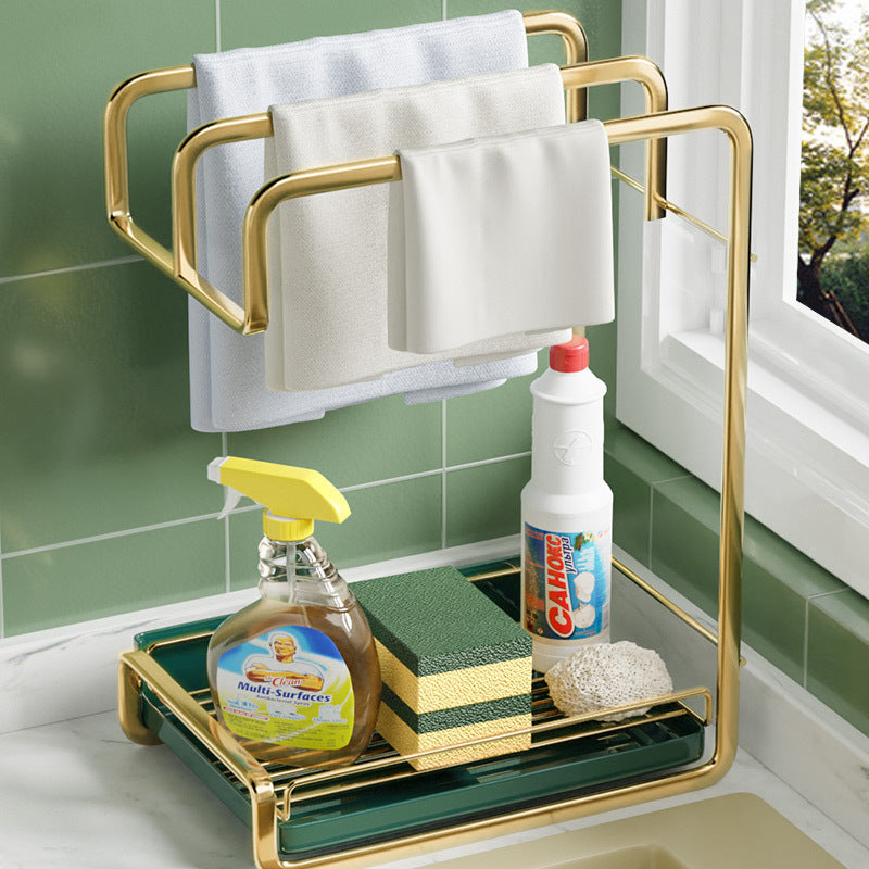 Wall-Mounted Sponge Holder and Kitchen Organizer with Drain Tray