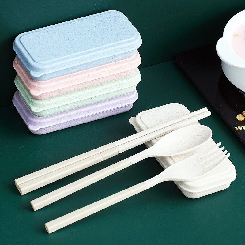Household Portable Folding Wheat Straw Tableware