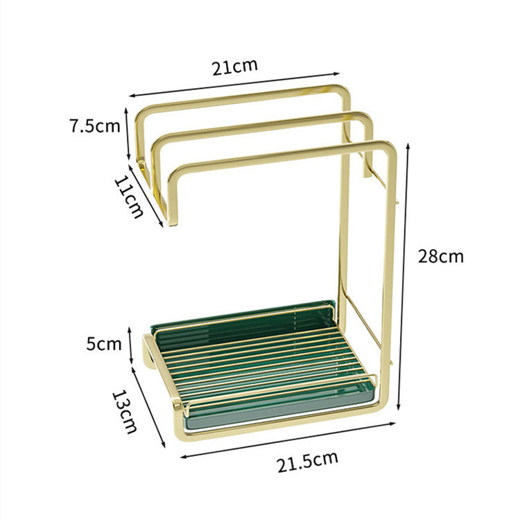 Wall-Mounted Sponge Holder and Kitchen Organizer with Drain Tray