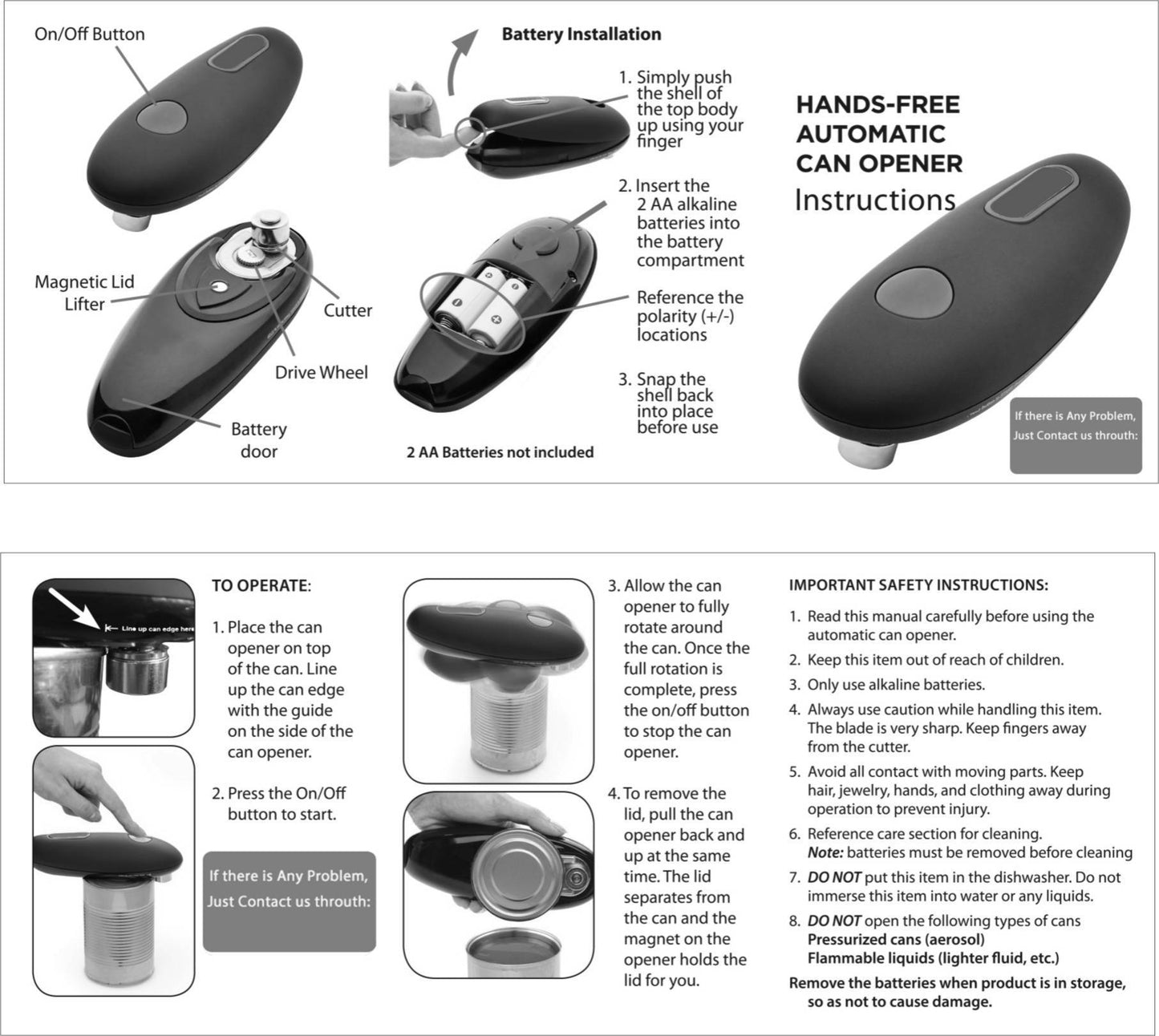 Portable kitchen automatic can opener