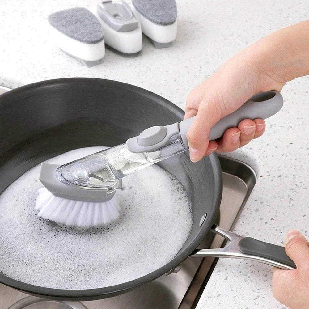 Dispenser dishwasher cleaning brush 2 In 1
