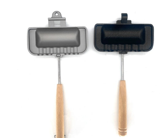 Double side frying pan waffle bread toaster