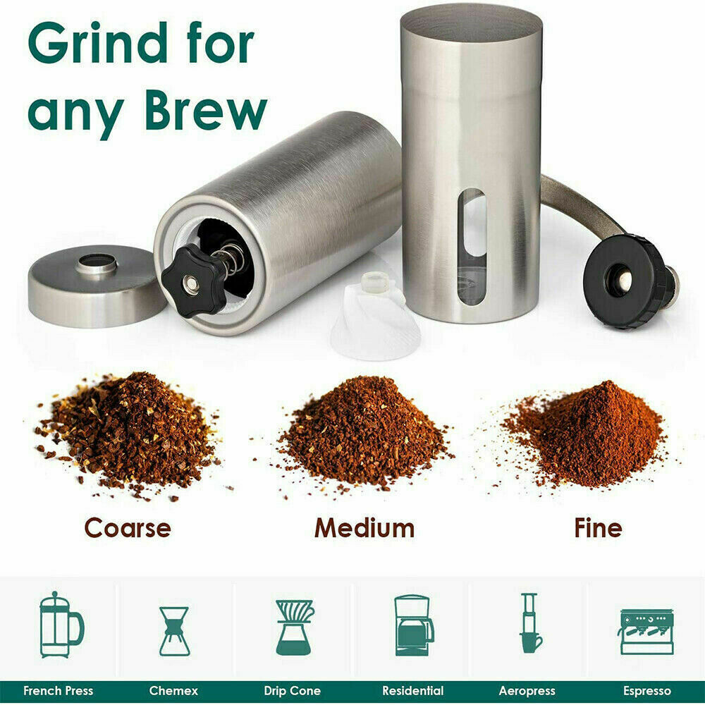 Hand Crank Stainless Steel Burr Coffee Grinder