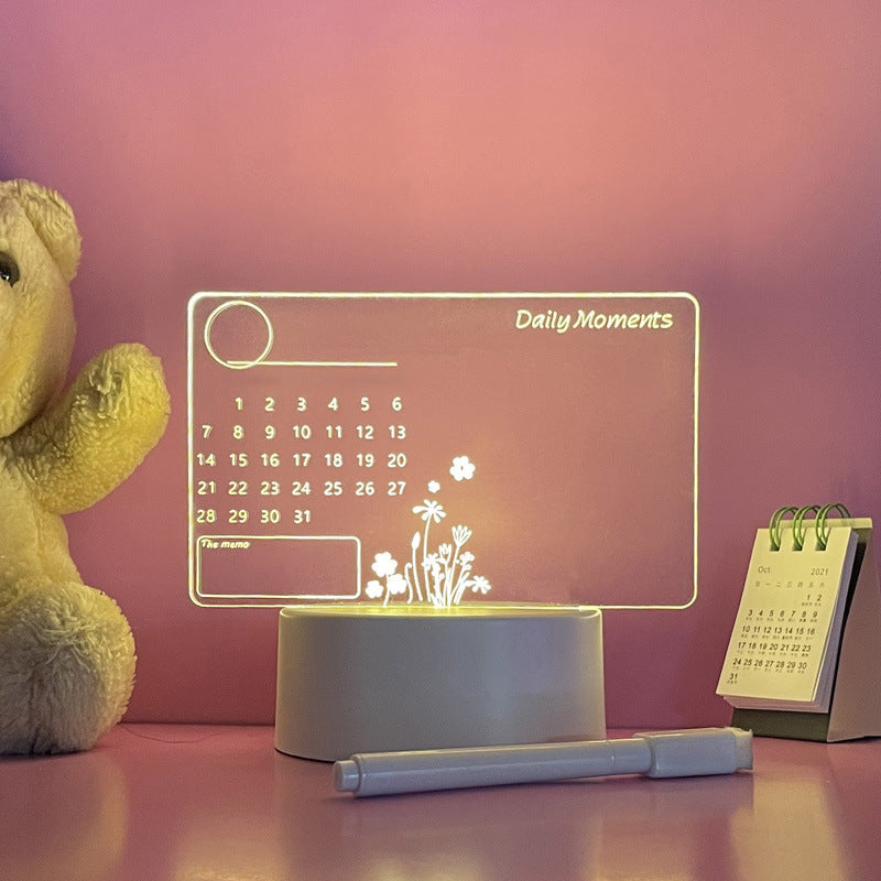 Bedside Acrylic Night Light Message Board