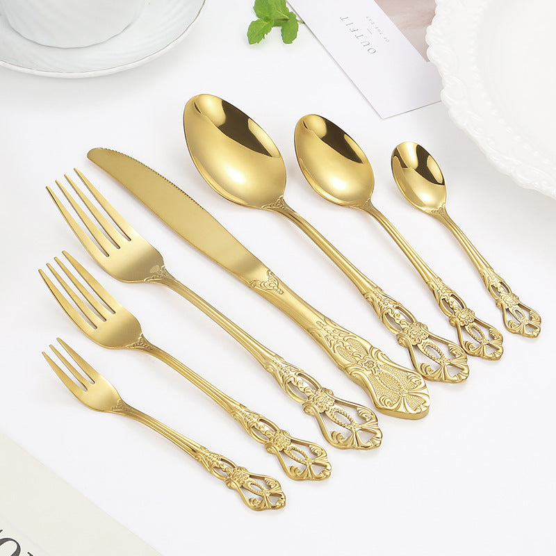 Gold-Plated Stainless Steel Cutlery Set