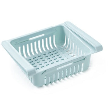 Telescopic Refrigerator Storage Basket and Freshness Preservation Rack
