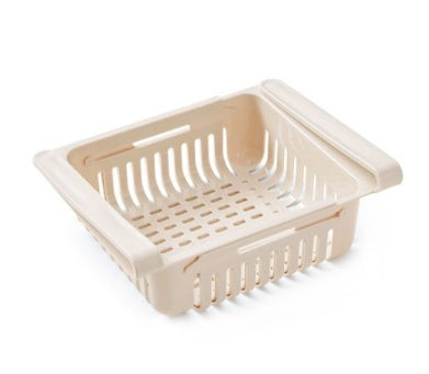 Telescopic Refrigerator Storage Basket and Freshness Preservation Rack