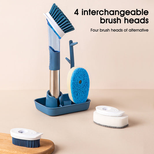 Multifunctional Long Handle Dish Brush with Oily Sponge