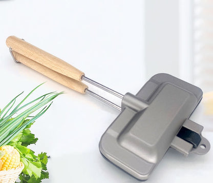 Double side frying pan waffle bread toaster