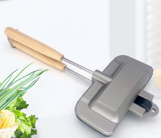 Double side frying pan waffle bread toaster