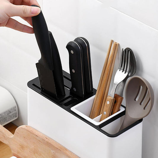 Plastic Tableware and Knife Storage Rack for Kitchen Cabinet