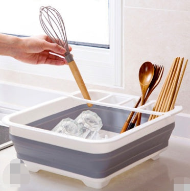 Folding Kitchen Dish Drainer & Storage Rack