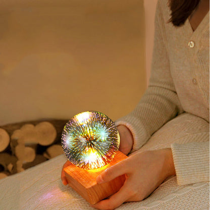 Romantic Fireworks LED Nightlight USB Bedside Lamp