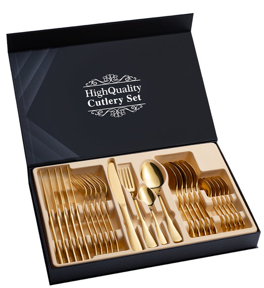 24-Piece Stainless Steel Cutlery Set in Gift Box