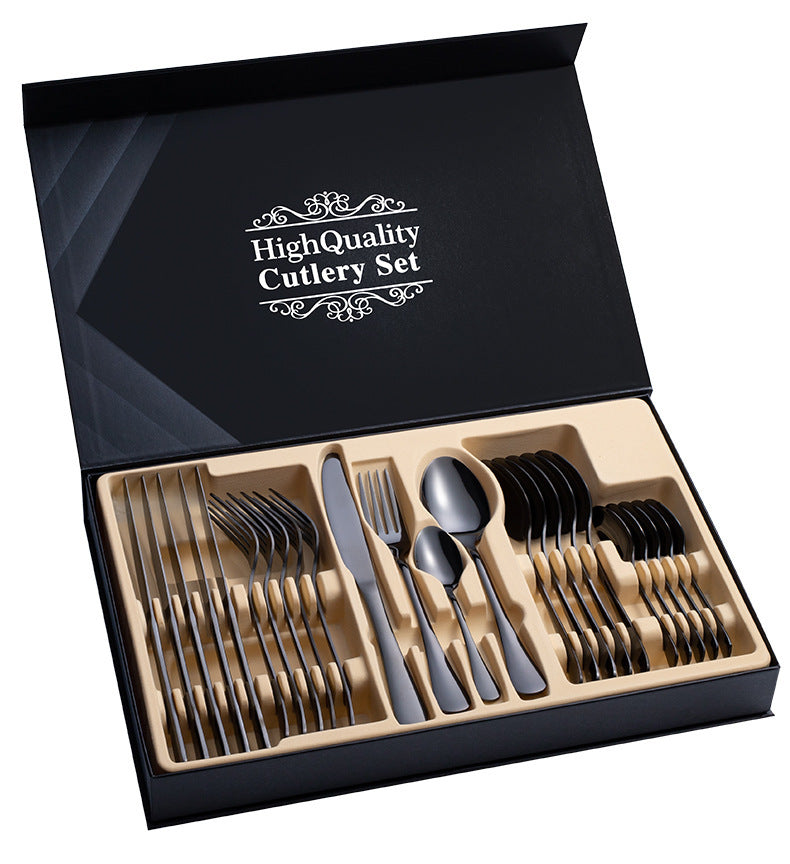 24-Piece Stainless Steel Cutlery Set in Gift Box