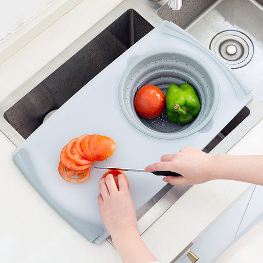 3-in-1 Folding Chopping Board with Detachable Drain Basket