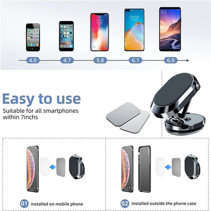 Foldable Metal Magnetic Car Phone Holder