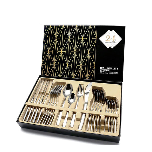 24-Piece Flatware Set with Spoon & Knives