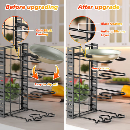 8-Tier Adjustable Pot and Pan Organizer Rack