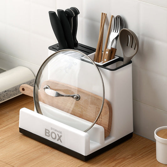 Plastic Tableware and Knife Storage Rack for Kitchen Cabinet