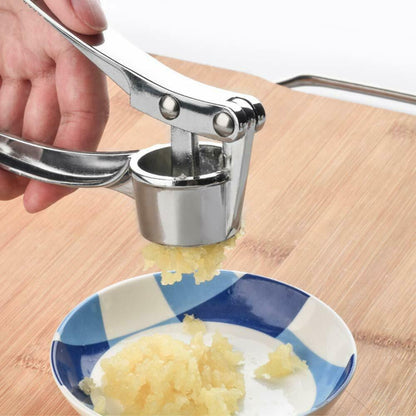 Stainless Steel Garlic Press, Crusher, and Peeler