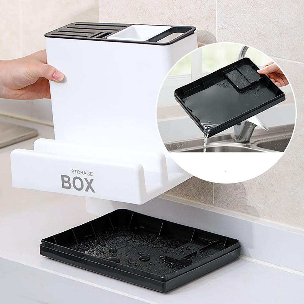 Plastic Tableware and Knife Storage Rack for Kitchen Cabinet