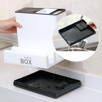 Plastic Tableware and Knife Storage Rack for Kitchen Cabinet