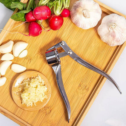 Stainless Steel Garlic Press, Crusher, and Peeler