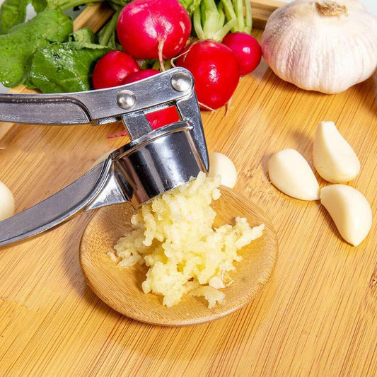 Stainless Steel Garlic Press, Crusher, and Peeler