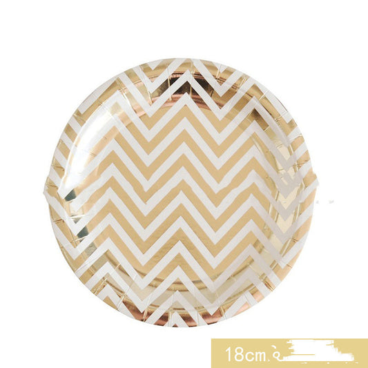 Gold Stripes Disposable Tableware